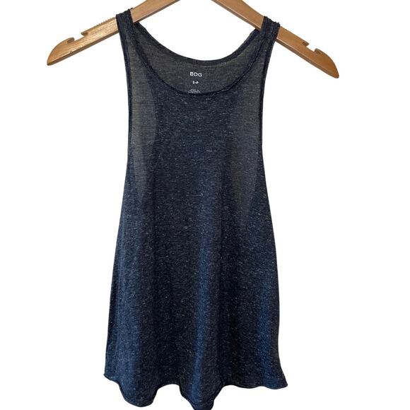 BDG by Urban Outfitters Dark Heather Gray High Neck Wide Armhole Tank Top Small - Picture 1 of 9